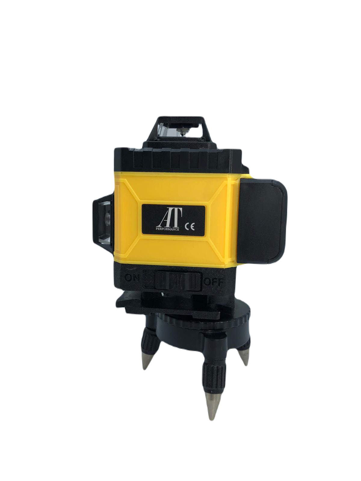 Nivel laser 4D cu 16 linii, AT PERFORMANCE®, 360°, Platforma de ridicare, cu autonivelare, Telecomanda, Lumina verde, Trepied 150 cm, Negru/GALBEN.